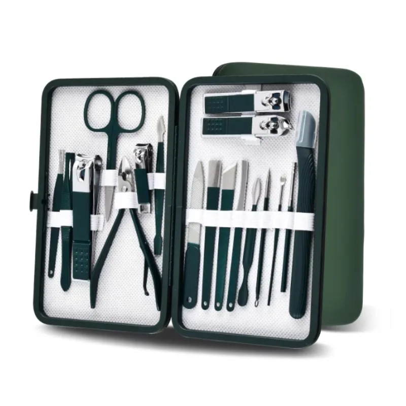 

10 pcs Spring Green New Stainless Steel Nail Clippers Set Grooming Tool Set With Portable Case Manicure Art Tools new