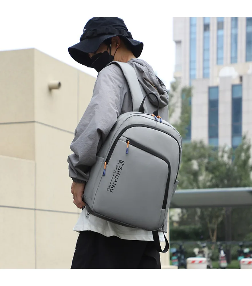 Large-capacity schoolbag personalized simplicity high-end sense backpack computer backpack business commute