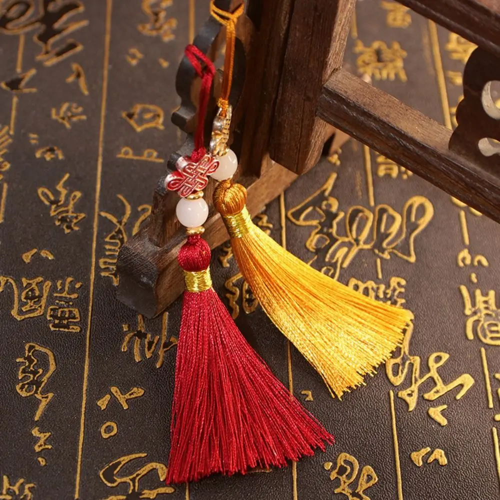 Colorful Chinese Knot Tassel Pendant Chinese style Craft Bookmark Hanger Hanging Decoration Clothing Pendant Bag Accessories