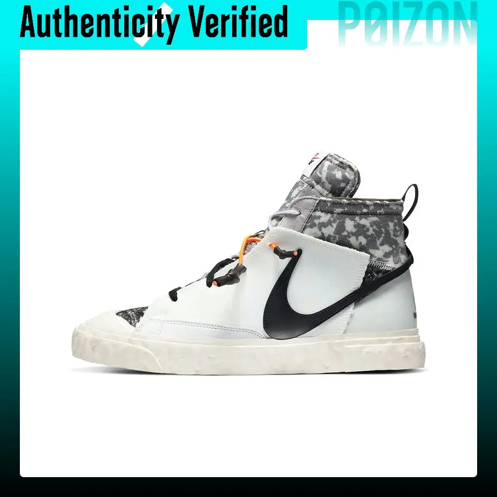 READYMADE X Nike Blazer Skateboard Shoes Unisex Mid Top White/Gray/Black CZ3589-100