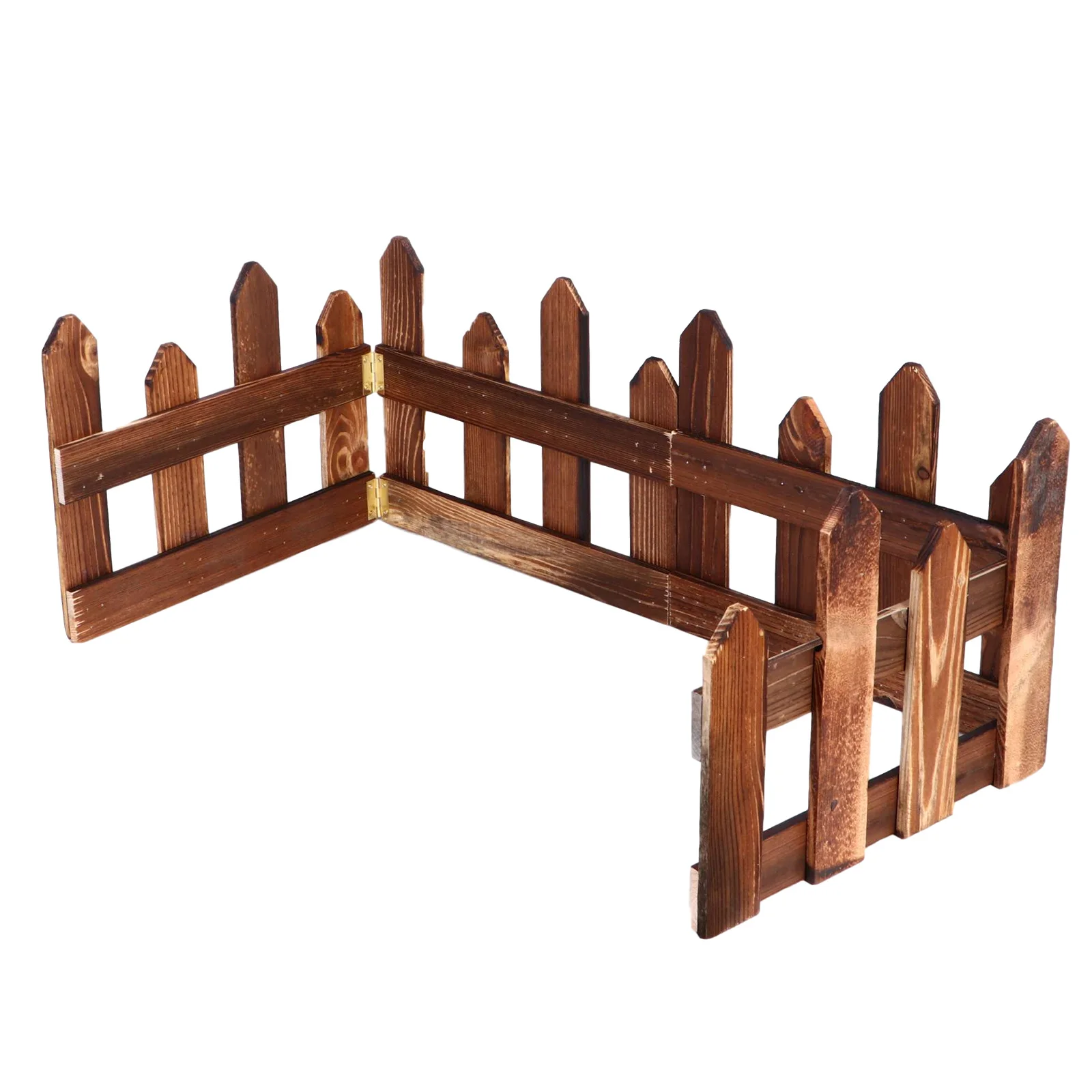 

1 set 1 Set Carbonized Wooden Fencing Durable Waterproof Garden Fence For Patio Yard Outdoor Decor Lawn Guardrail Wooden Border