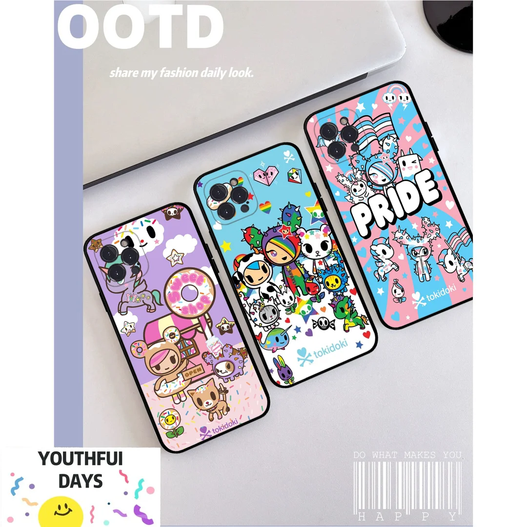 Japan T-Tokidokis Phone Case For IPhone 16 15 8 7 6 6S Plus X SE XR XS 14 11 12 13 Mini Pro Max Mobile Case