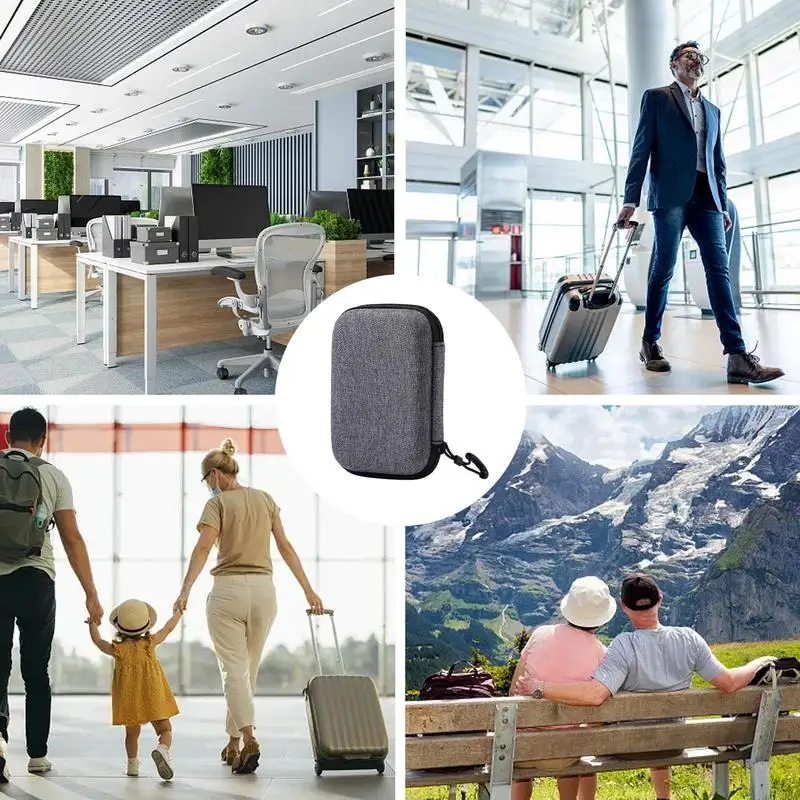 Kopfhörer tasche Eva Aufbewahrung tasche mit Clip kabel gebundener Kopfhörer hülle Halter Schutzhülle Reisetasche wasserdicht für alle 2,5 Zoll