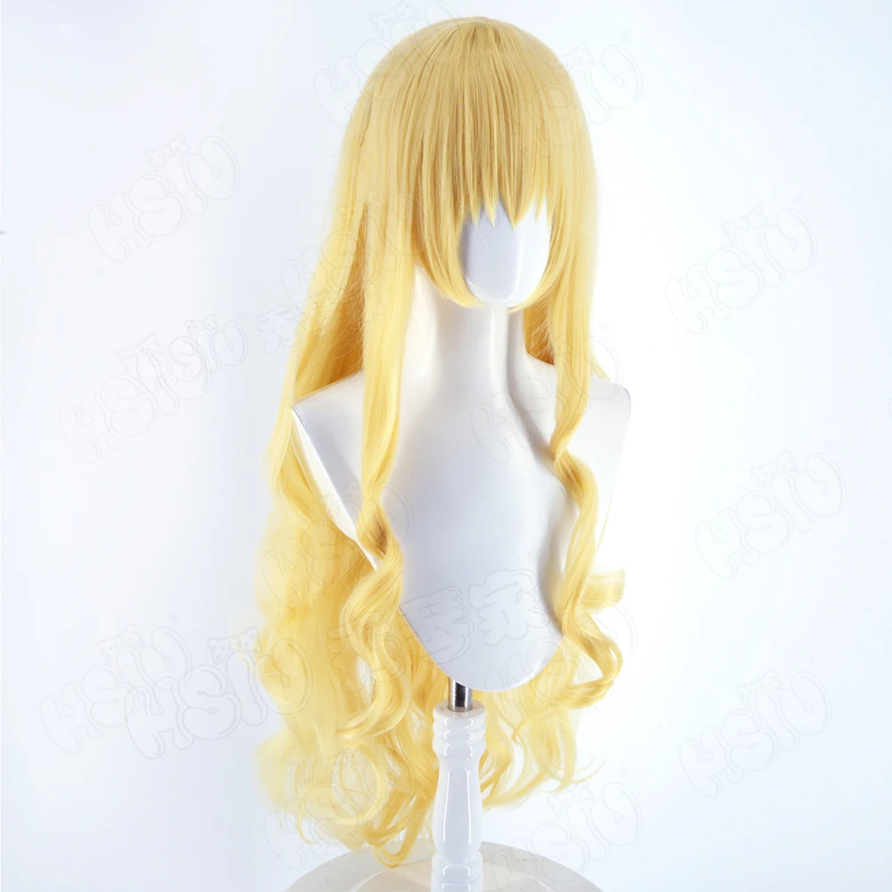 Игра Touhou Project Yakumo Yukari Косплей Парик 80 СМ Длинные светлые вьющиеся волосы Синтетический парик + парик Кепка Парик для Хэллоуина