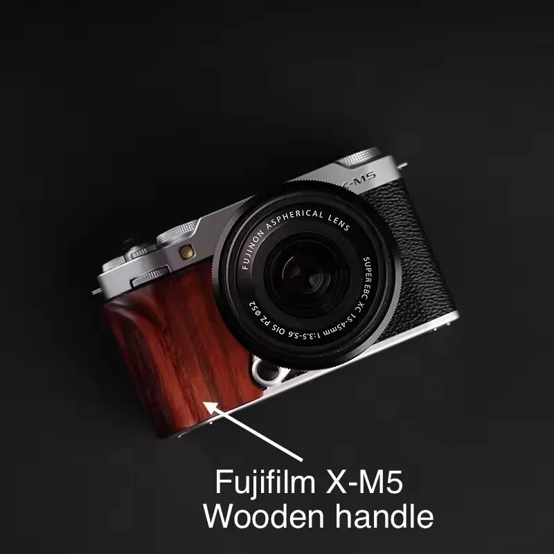 Solid Wood Handle Walnut Ebony Rhino Horn Rosewood For Fujifilm FUJI XM5