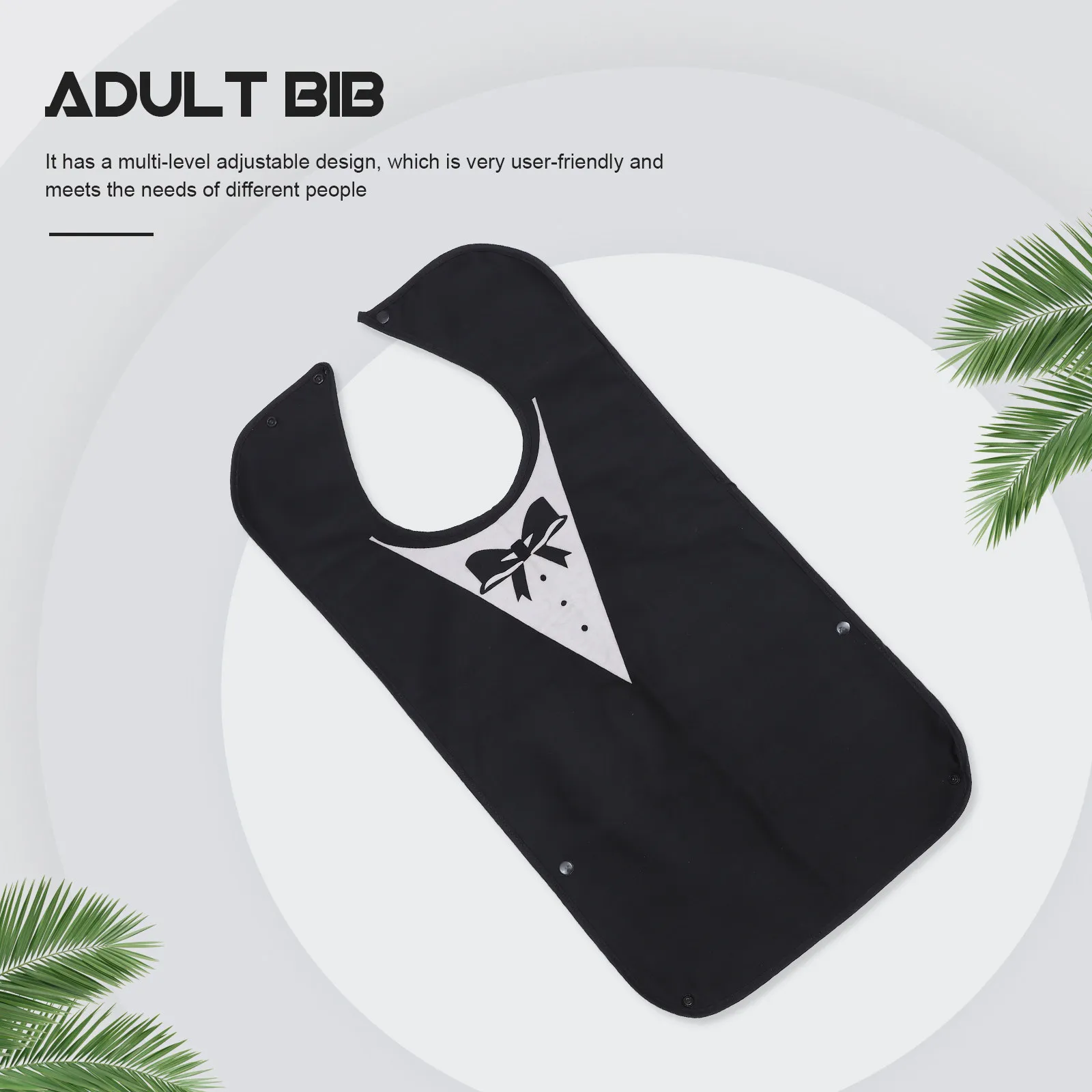 1Pcs Adult Bib Polyester Soft Textured Stress-Free Wearable Saliva Pocket for Elderly Students Rehab Patients Clean Eating Apron