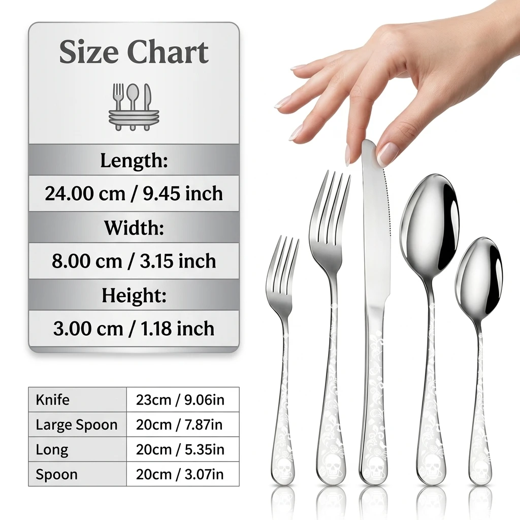 5 Pieces Halloween Stainless Steel Skull Silverware Cutlery Set Festival Atmosphere Party Dinnerware Decor Setup Collection