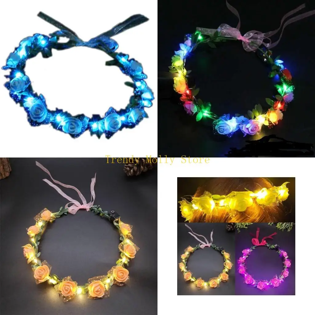 

N5KB LED Wedding Headbands Stage Performances Hairpiece Sweet Styles Headbands