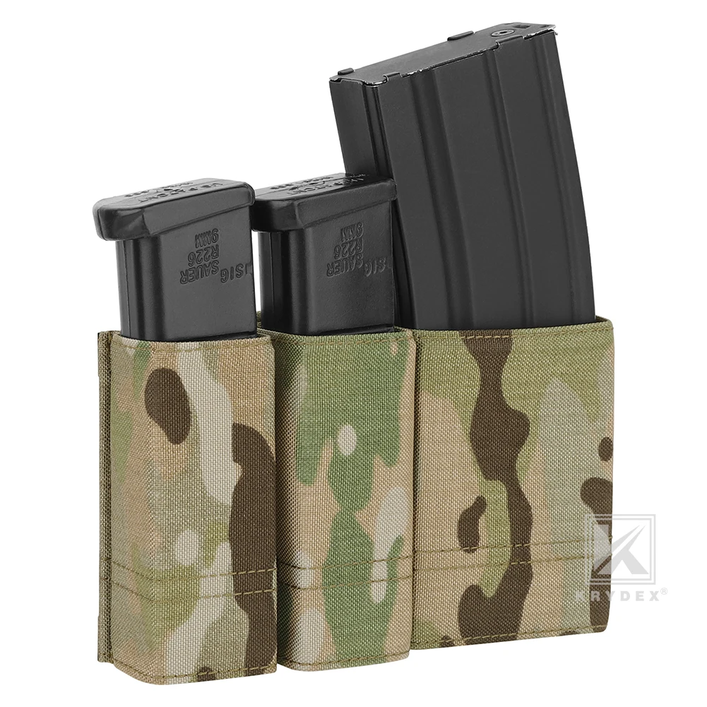 KRYDEX Tactical 556 Mag Pouch & Double 9mm Pistol Magazine Pouch MOLLE Open-Top Modular Tool Bags Hunting Airsoft Accessories view 3