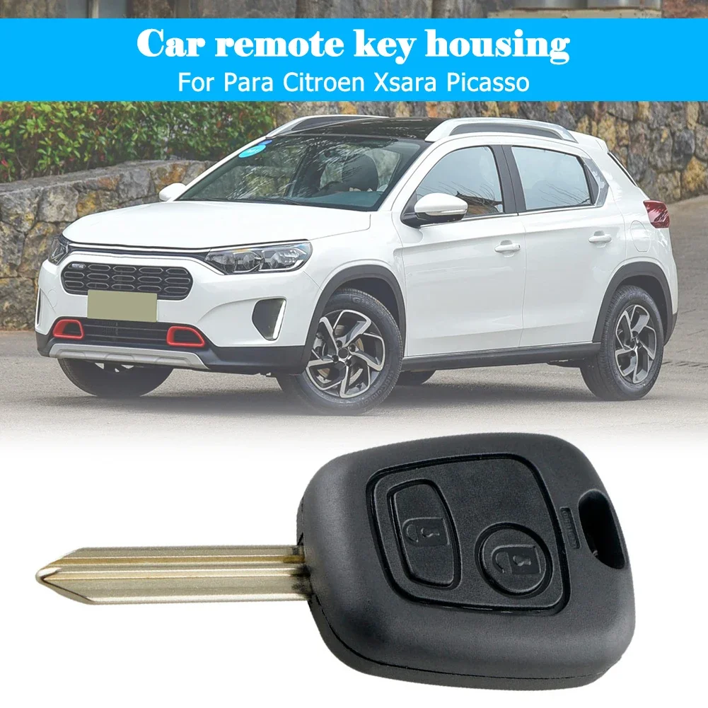 Funda para mando a distancia de coche con 2 botones, carcasa para llave en blanco para Citroen Saxo Berlingo Xsara Picasso