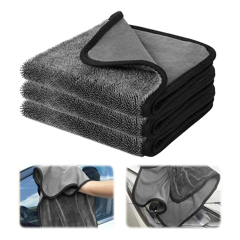 Car Wash Towel 1200GSM Double Sided Towel Car Detailing Twisted Braid Cloth Super Absorbent Rag for Car Home Washing Accessories