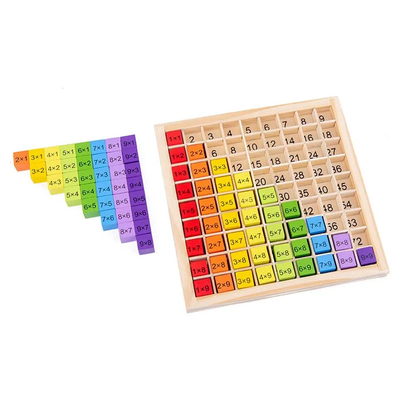 Montessori Kinder Lernspielzeug Holz Multiplikation Brettspiel für Multiplikationstabelle Mathematik Arithmetik Lehrmittel