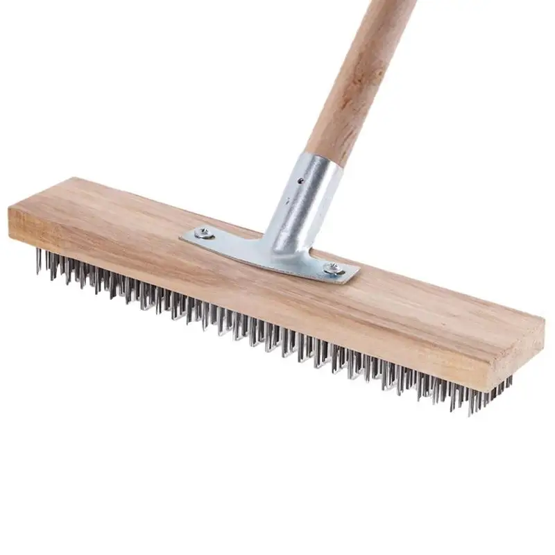 Steel Broom With Scraper Edge And Robust Metal Holder Metal Broom Garden Broom Garden Moss Cleaner Scrubber Cleaning Tools