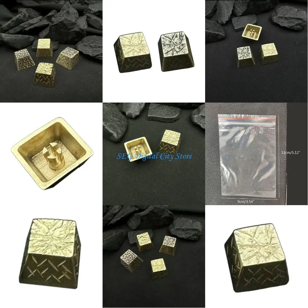 

U75B Customized Brass Keycap Artisans Keyboards Caps Cherrys Profile Engraveds Caps for Mechanical Keyboards Access