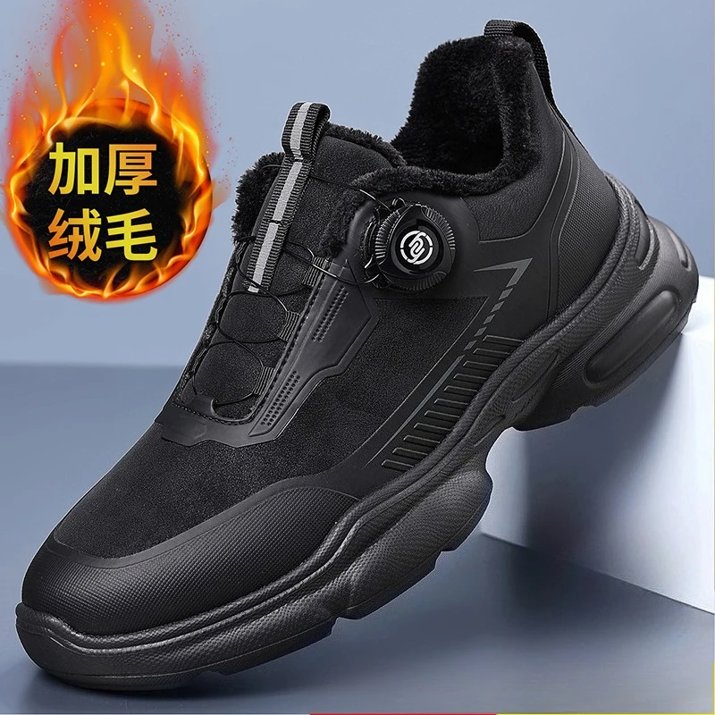 

2025 Winter New Men Sneakers Thermal Comfortable Running Shoes Height Increasing Outdoor Sneakers quick lacing Jogging Shoes