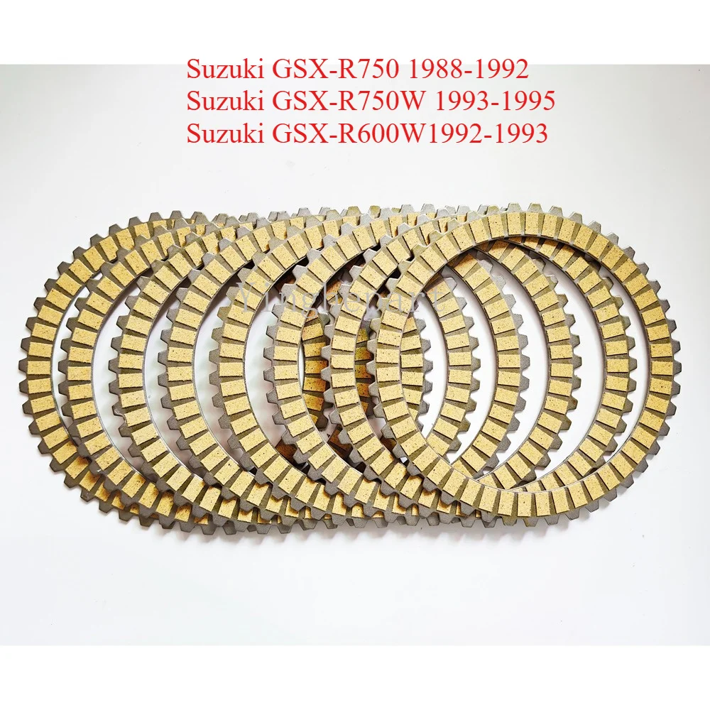 Clutch Friction Disc Plate Set Kit for Suzuki GSX-R750 1988-1992 GSX-R750W 1993-1995 GSX-R600W 1992-1993 GSX R600 R750