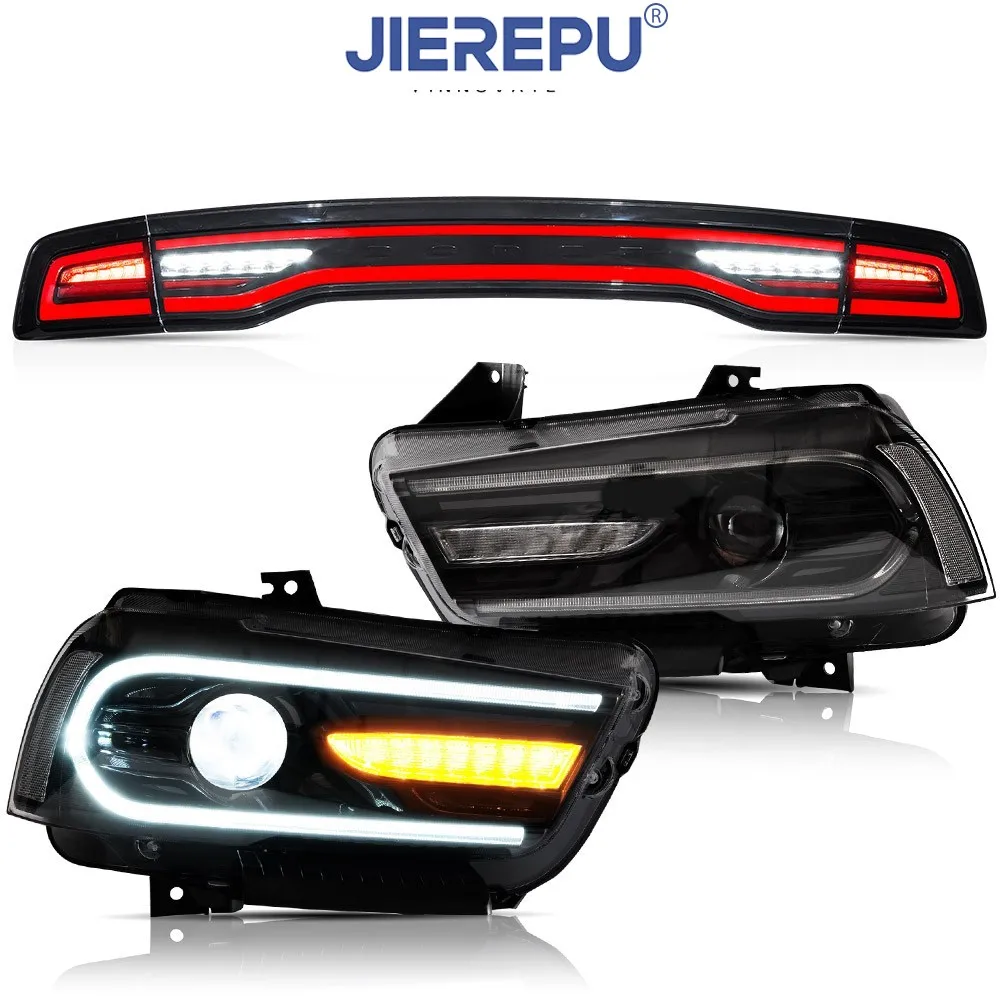 

1 пара светодиодных проекторов указателей поворота + задние фонари для Dodge Charger 2011-2014 Sequential