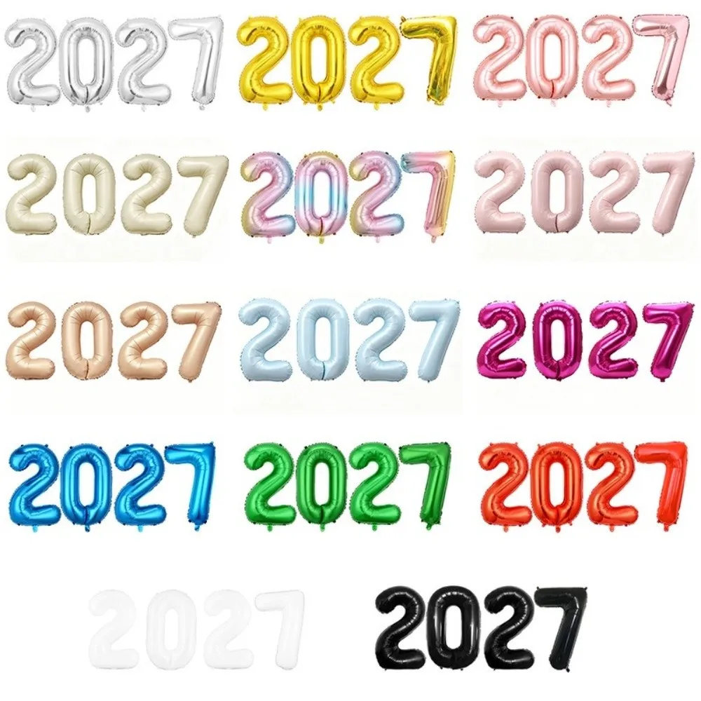 Festliche 40-Zoll 2027 Zahlen-Folienballons, große Größe, Foto-Requisiten, selbstversiegelnde Zahlenballons, Heimdekoration, Partydekoration