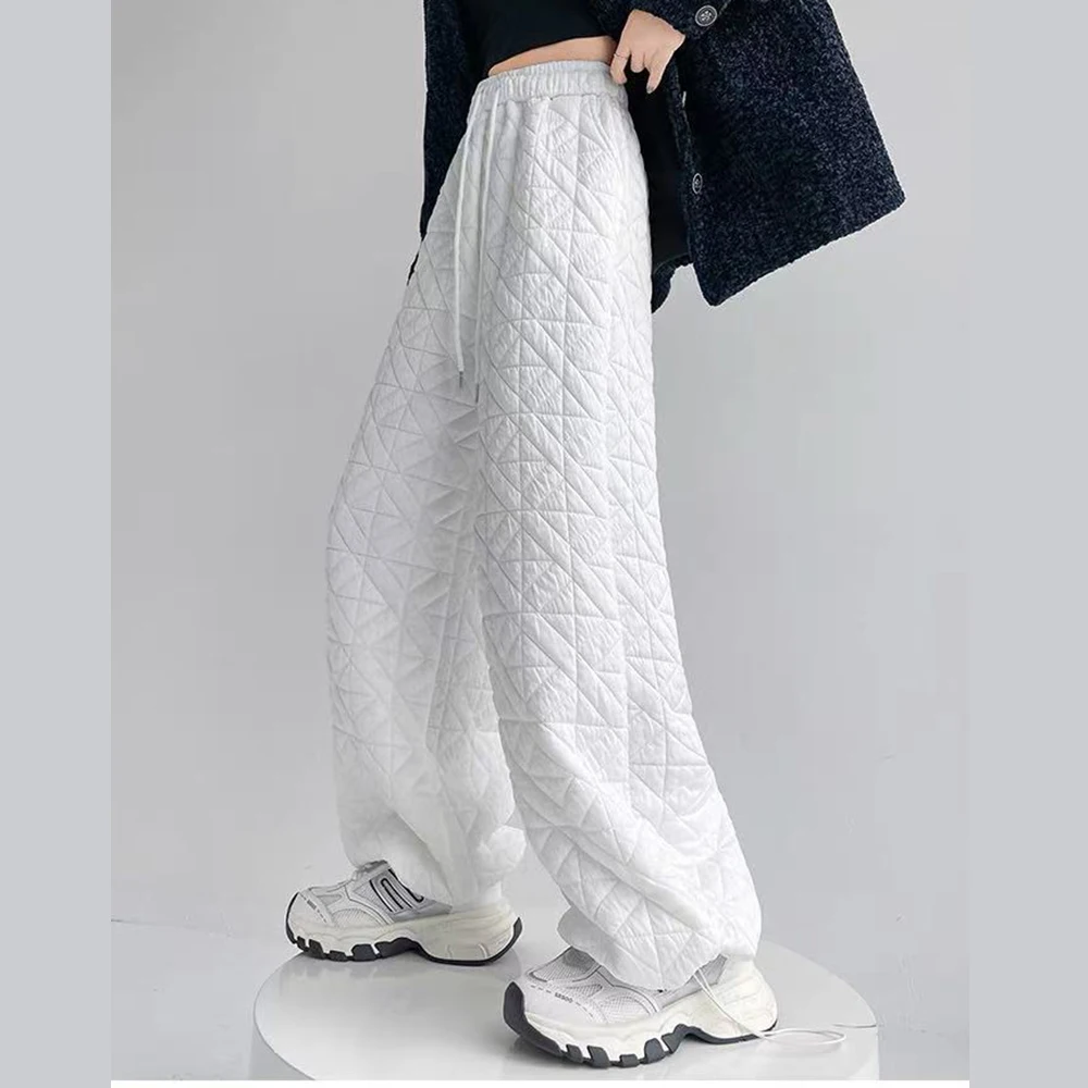 Cotton pants women's outer wear 2025 new autumn and winter velvet pants loose drape casual wide-leg thickened velvet pants