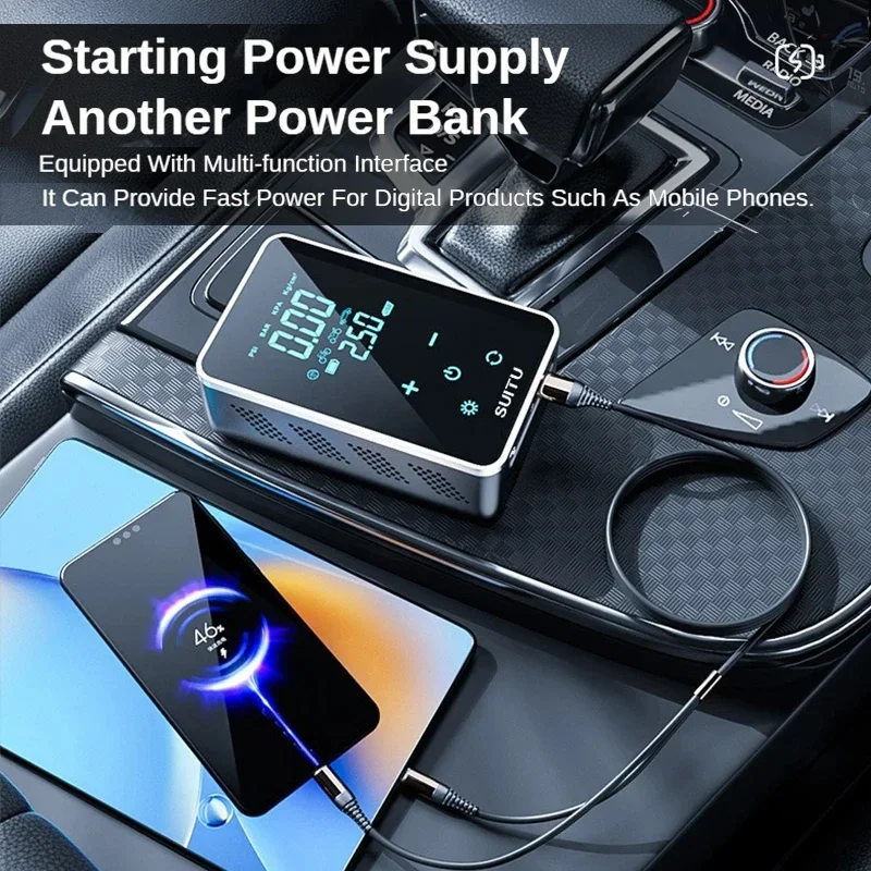 MoStar Car Jump Starter Air Pump 4 in 1 Portable Air Compressor Car Battery Starting Device Powerbank Automotive Booster starter