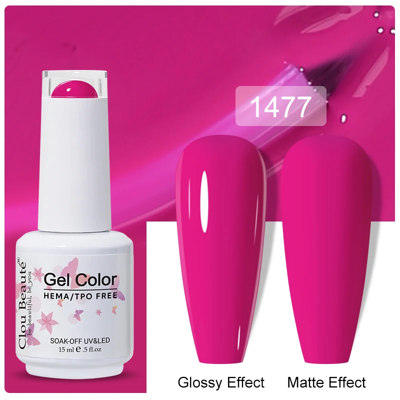 Clou Beaute 15 ml Gel Nagellak Semi-permanente Hybride Zwart Rode Kleur Gel Polish Nail Art UV Nagel emaille Vernis Nagelbenodigdheden