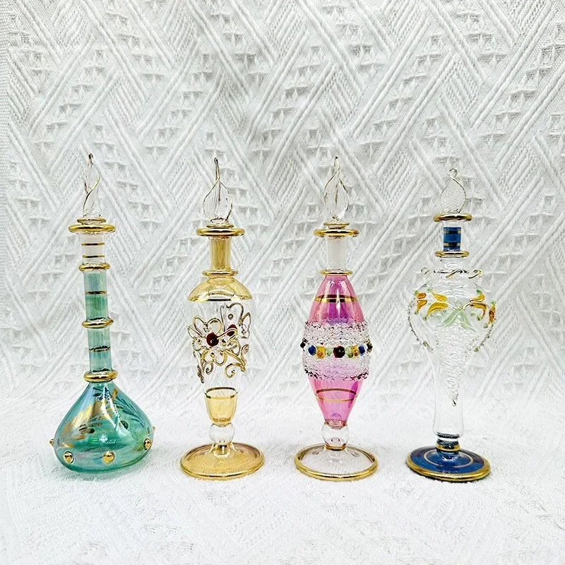 13cm Egyptian Characteristic Glass Essential Oil Bottle Jewelry Ornament Diffuser for Travel Souvenir Decoration Use