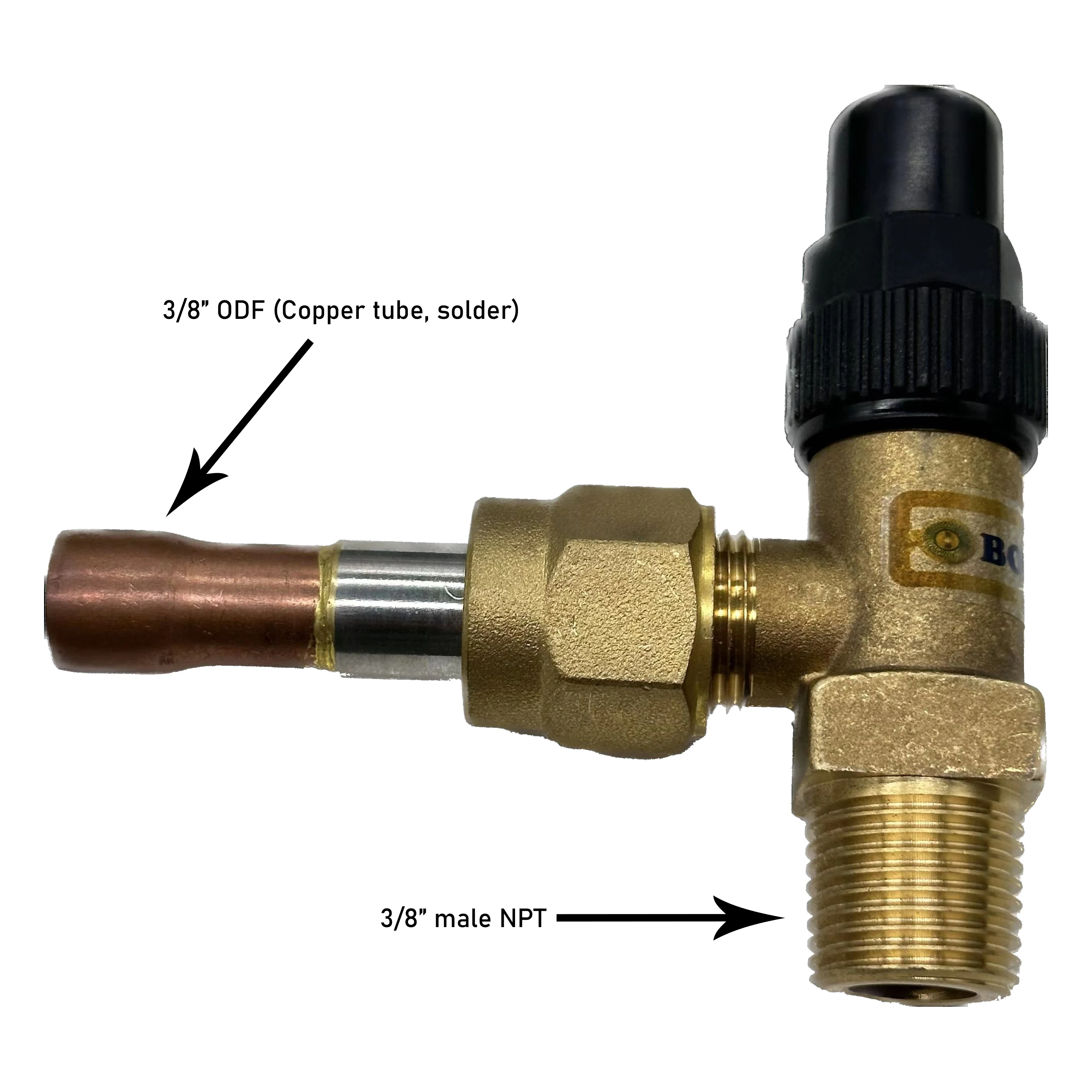 3/8 "Messing Hoek Afsluitklep Met Mannelijke Sae Flare Naar Npt Adapter Werkt Als Onderhoudskleppen Voor Koelmiddel Drukvaten