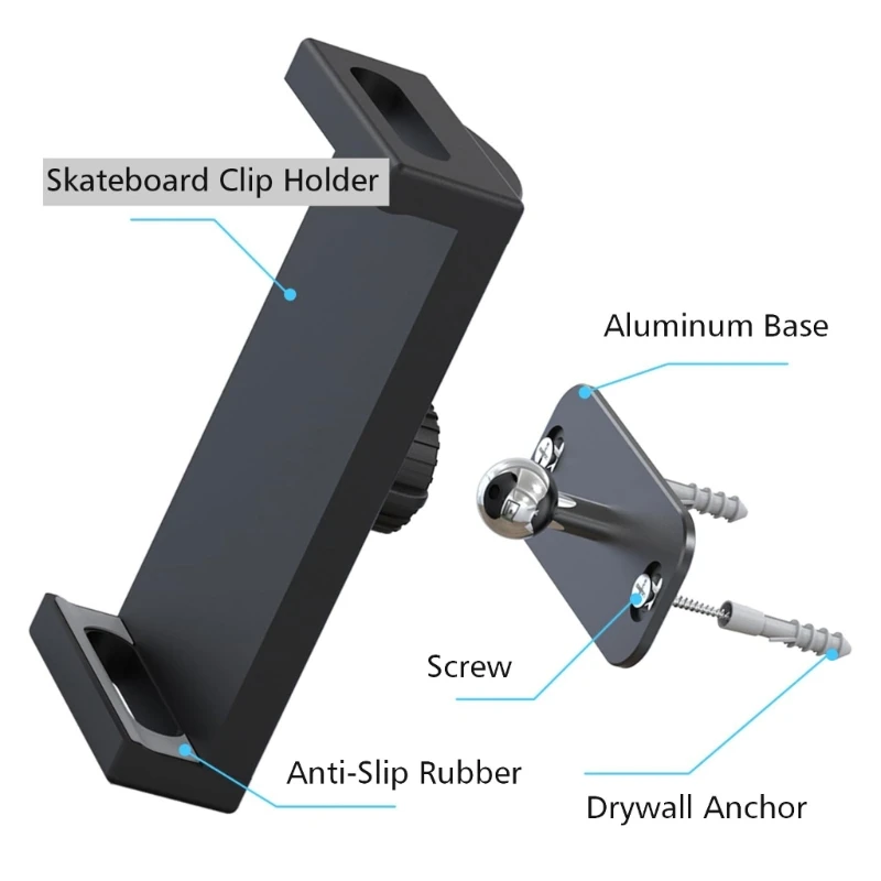 Fashionable Sturdy Skateboard Wall Hanging Storage Rack with Rounded Corners for Safe Board Storage Organization