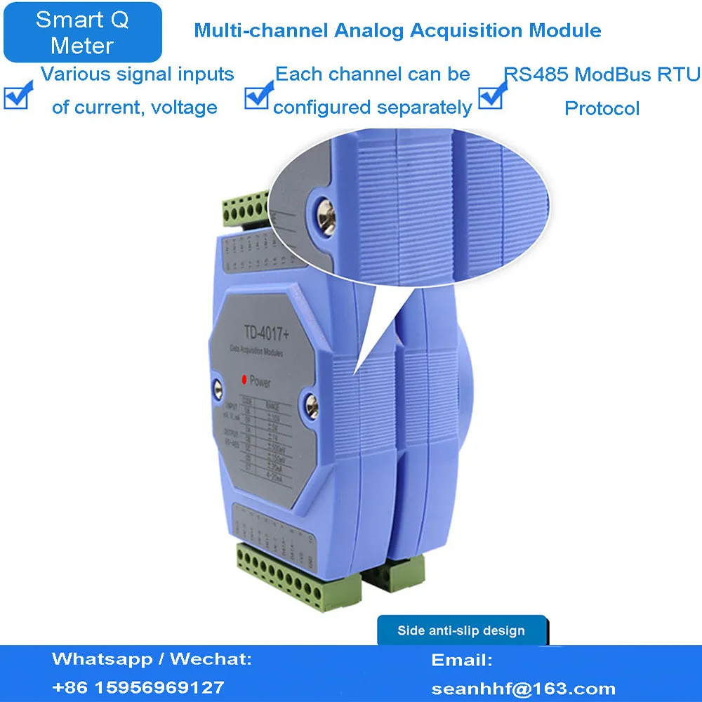 4 8 16 channel intelligent analog input data acquisition module modbus voltage and current signal transmitter independent set