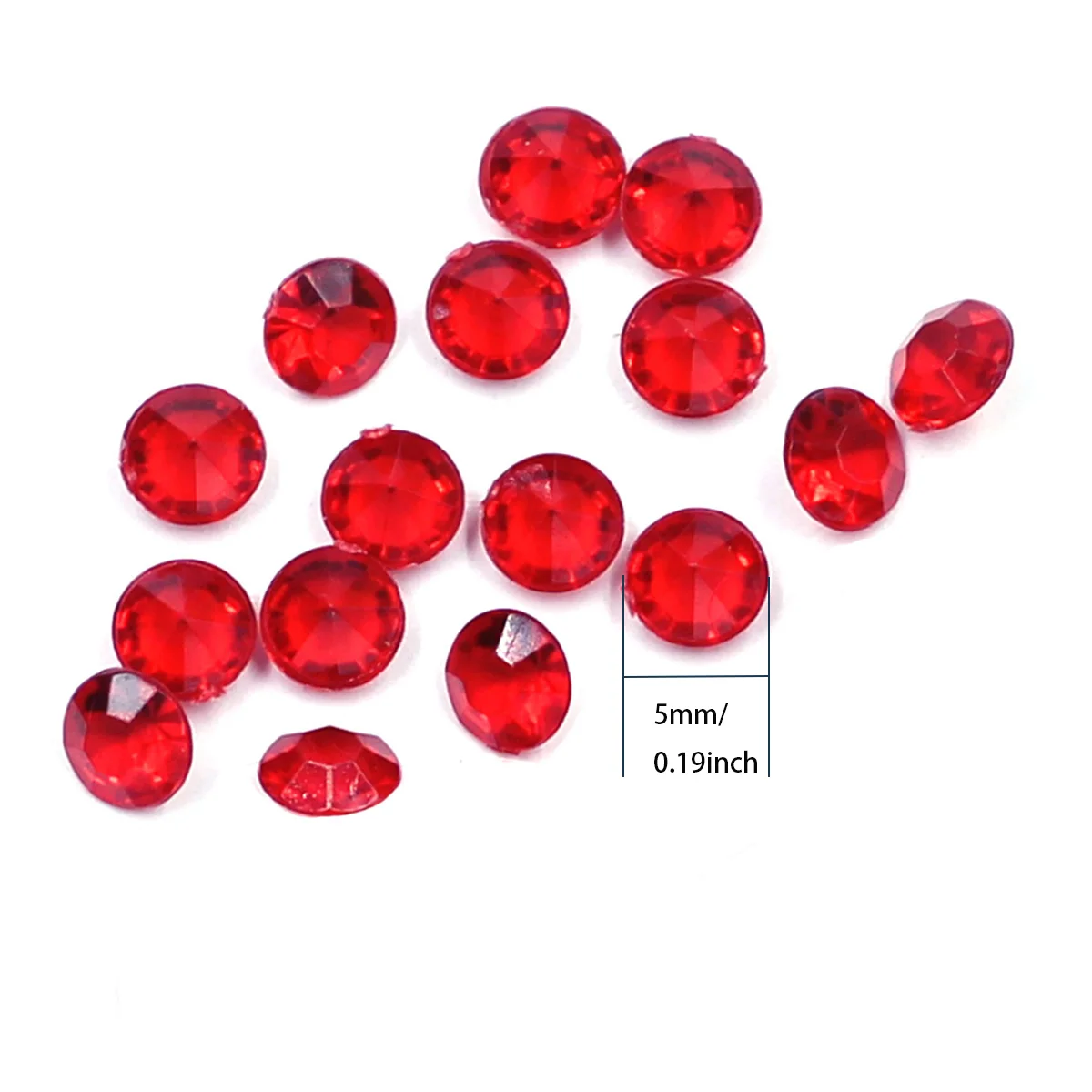 

200PCS Multicolor Mixed Round Acrylic Rhinestones Cone Faceted 5x3mm DIY Handicrafts Accessories Nail Art Decoration Supplies