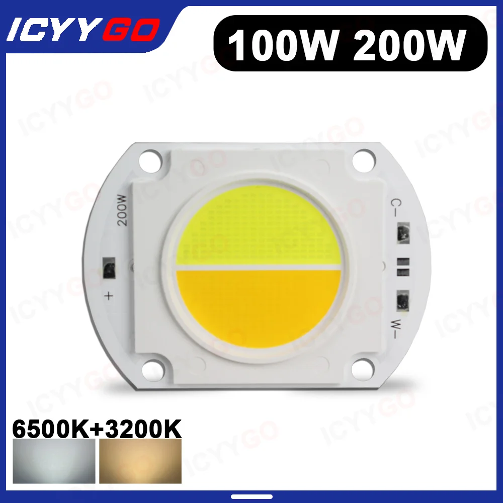 High Power 100W 200W Dual Color LED COB Chip Warm White/Cool White for Outdoor Floodlight Spotlight