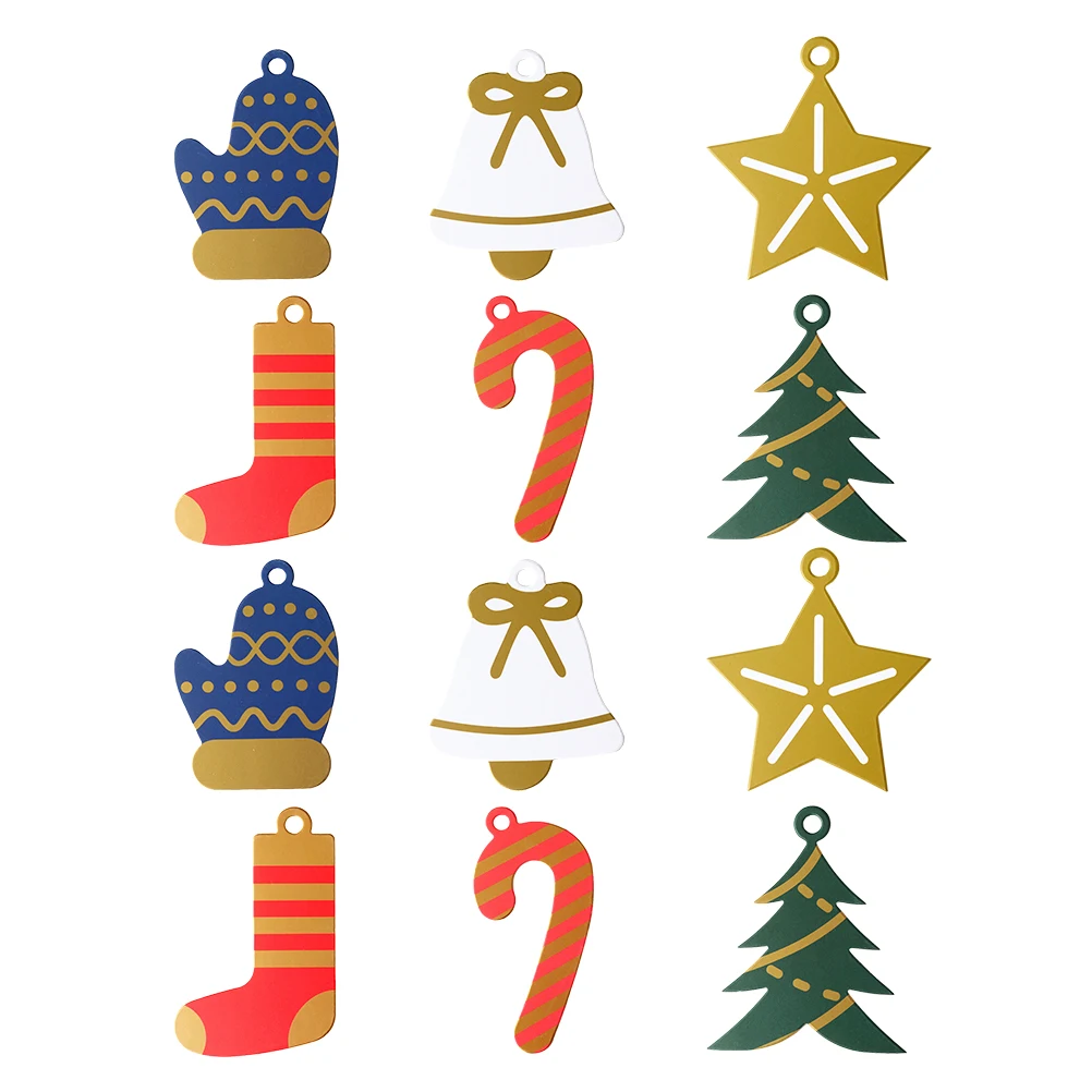 

60 Pcs Greeting Cards Durable Paper DIY Craft Supplies Holiday Gifts Hanging Xmas Blessing Card Tags Xmas Decorative