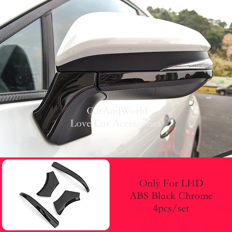 For Toyota Harrier Venza XU80 LHD&RHD 2020-2022 Door Rear View Mirror Cover Rearview Trims Carbon Fiber Car Garnish Accessories