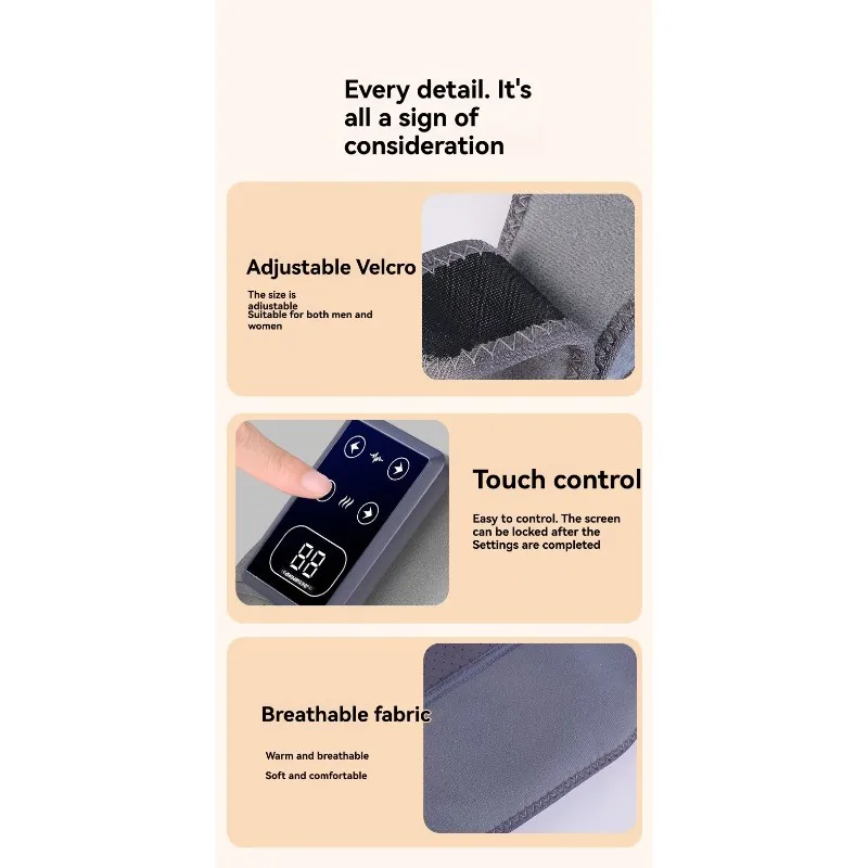وسادات الركبة للتدفئة الكهربائية للساق الباردة، لتخفيف آلام المفاصل، وظيفة التدليك ذاتية التسخين تتضمن الدفء