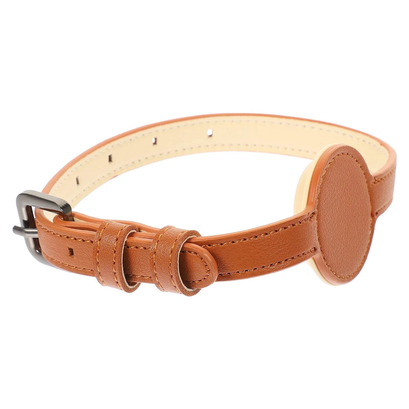 

Anti-Lost Pet Tracking Collar with Tracer Holder Adjustable Comfortable PU Collar for Cats Small Dogs Outdoor Activities