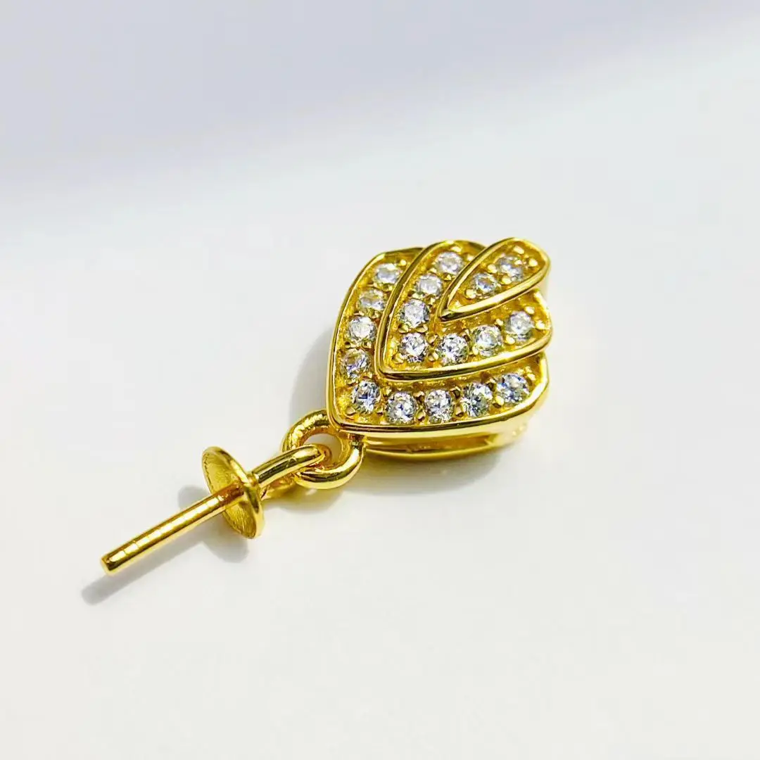 

Wholesale S925 Sterling Silver Pendant Mount Base Mountings Findings Parts Fittings Accessories for 10-14mm Pearls 10pcs/lot