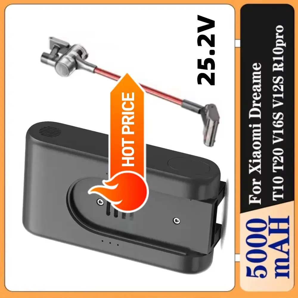 For Xiaomi Dreame Vacuum Cleaner Replacement Battery 25.2V 5000mAh Compatible T10 T20 V12S V16S R10pro Lithium Power for Home C