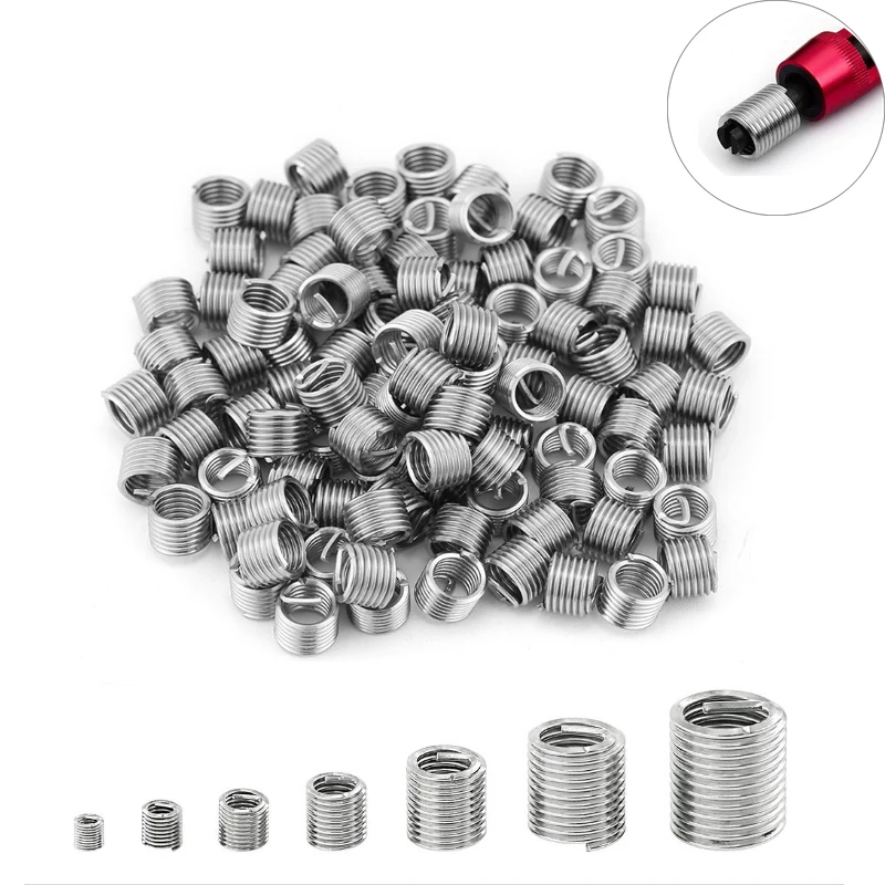 

20pcs Stainlessy Steel Screw Coiled Wire Helical Threaded Inserts Set Helicoil Thread Repair Insert M2 M2.5 M3 M4M5M6M8M10M12M14