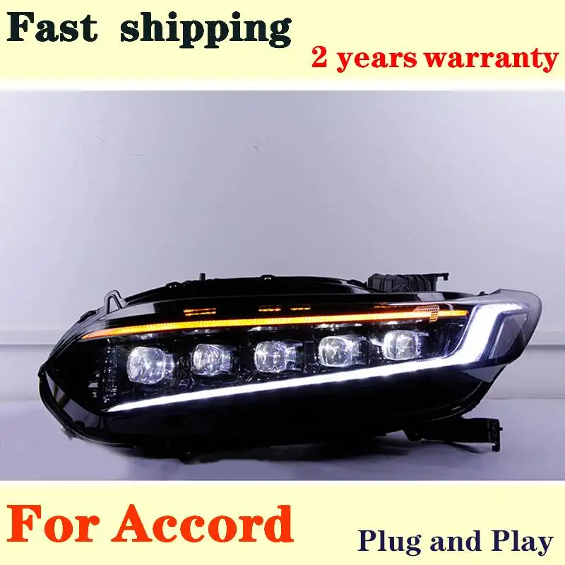 

Car Styling For Honda 2018-2019 Accord Headlights For Accord 10th Head Lamp Led DRL Front ALL LED Headlight Car Accessories