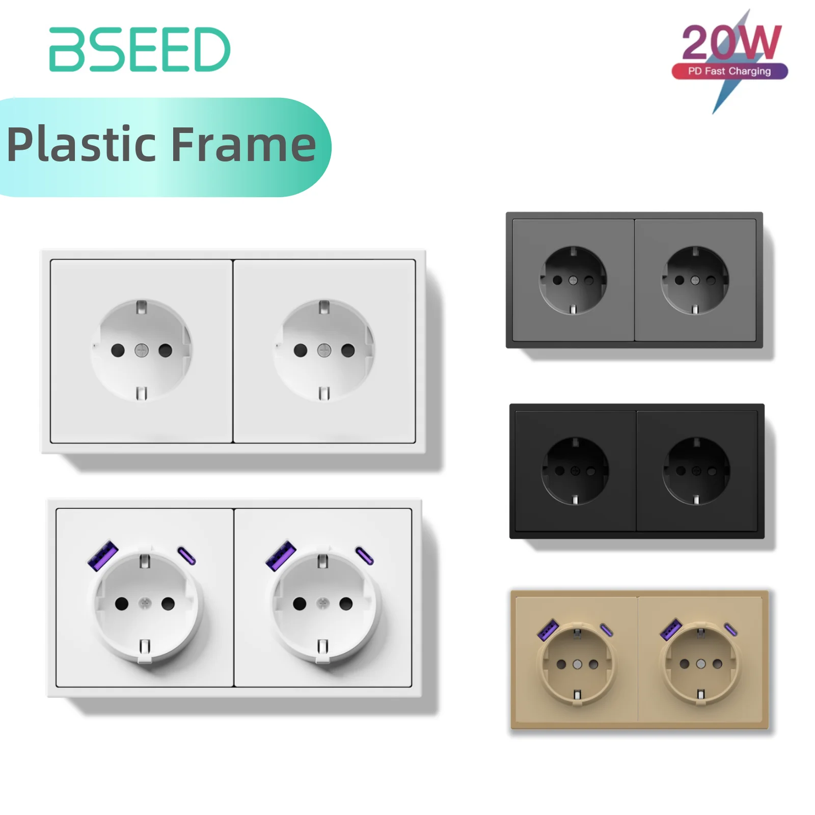 bseed-tomada-dupla-ue-150-80mm-tomadas-eletricas-de-parede-de-plastico-usb-c-tomada-branco-preto-ouro-cinza-16a-serie-e