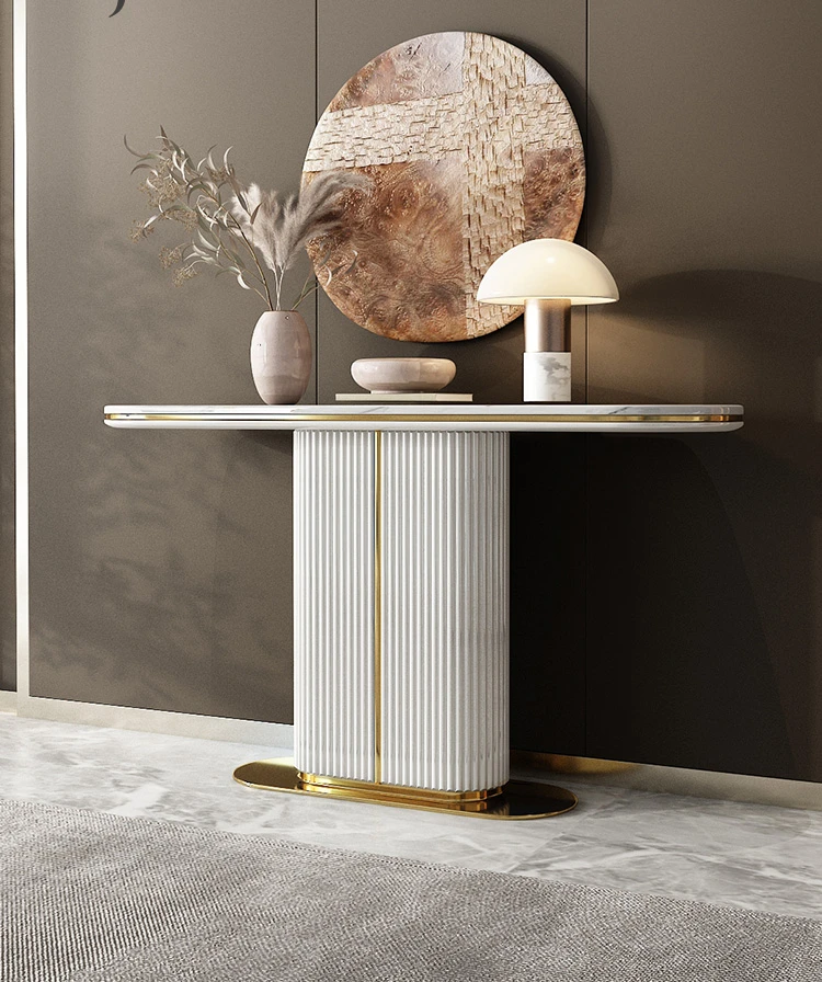 Postmodern minimalist side table, painted entrance hall, corridor decoration, hall partition corridor