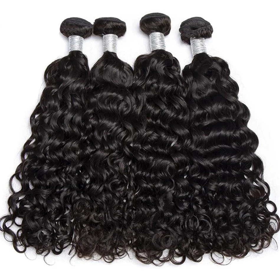 

12A Water Wave Bundles Human Hair 100% Unprocessed Virgin Hair Cheap Wet And Wavy Hair 3/4 Bundles Deal Peruvian Deep Wave Hair