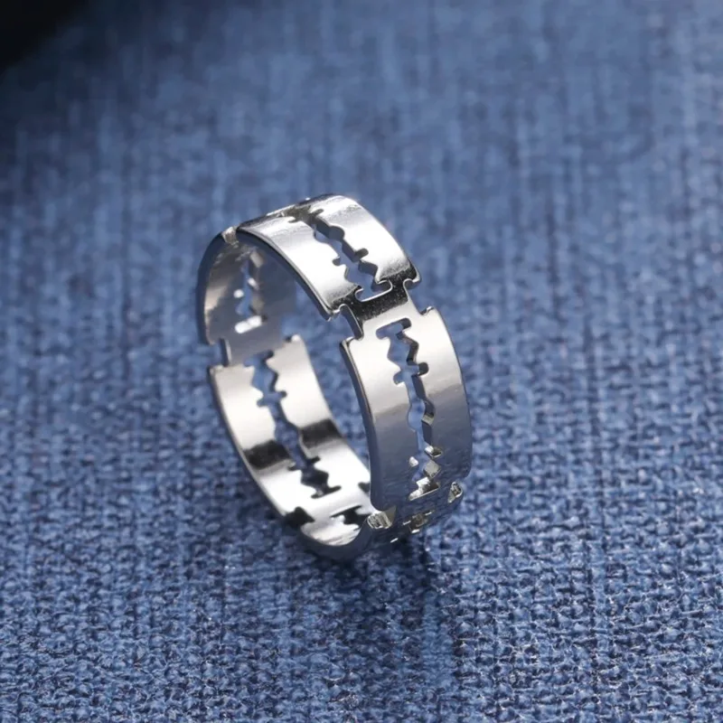

Fashion Blade Ring for Men Women Stainless Steel Punk Hip Hop Finger Ring Couple Jewelry Party Birthday Gift Wholesale