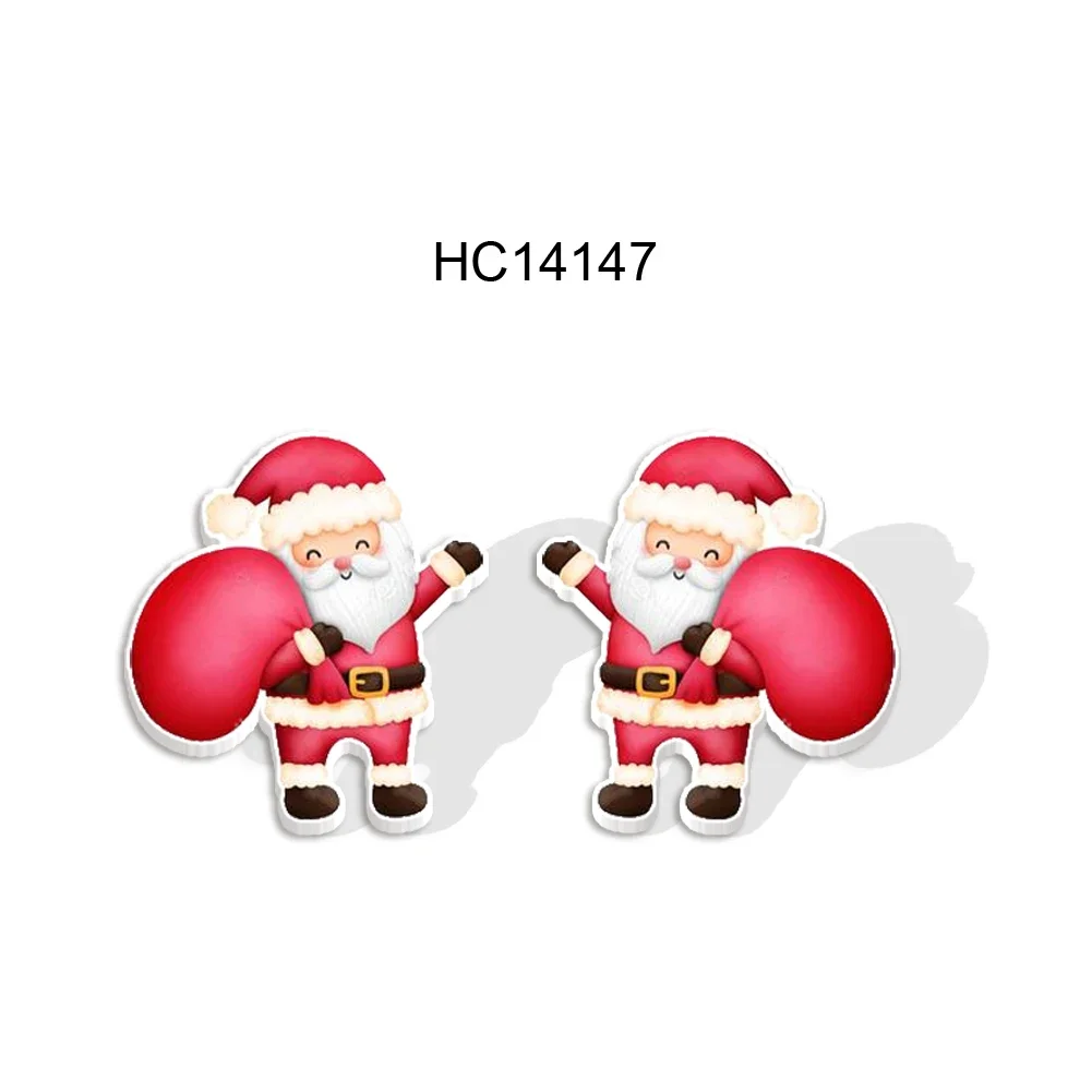 Acrylic Christmas hangings Print Resin Earrings Cartoon Earrings for Women Gifts Children