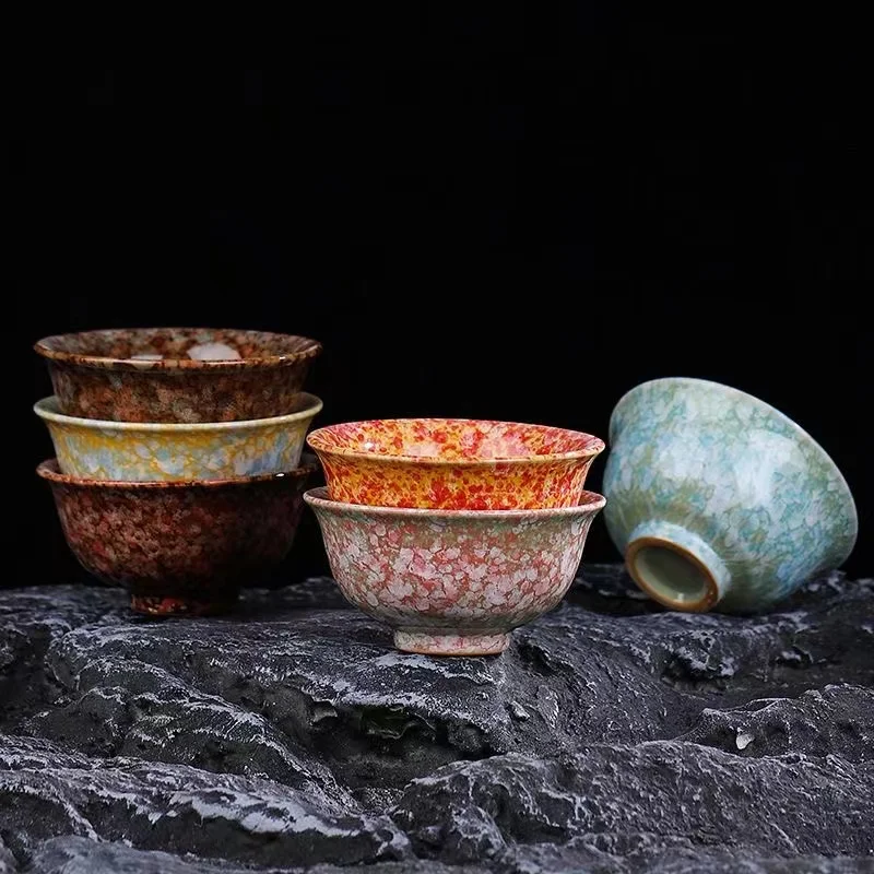 Ceramic Japanese Style Tea Cup Kiln Change Ceramic Home Tea Cup Creative ceramic cup cups ceramica 100ml