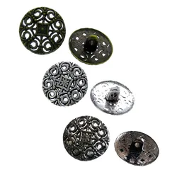 20Pcs Vintage Metal Pierced Buttons Shank Flower Metal Buttons Fit Sewing Clothing Craft 18.0mm
