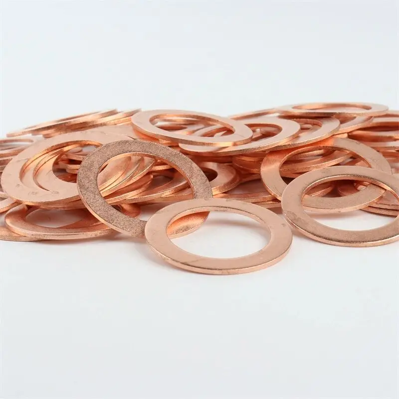 Copper Flat Washer M13 Seal Gasket inner diameter 13mm Sealing Ring Thin Sheet T3 Red copper washer