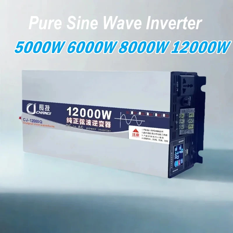 

Pure Sine Wave Power Inverter 12000W 10000W DC 12V 24V 48V 60V To AC110V 220V Converter Portable Solar Car Inverter Transformer