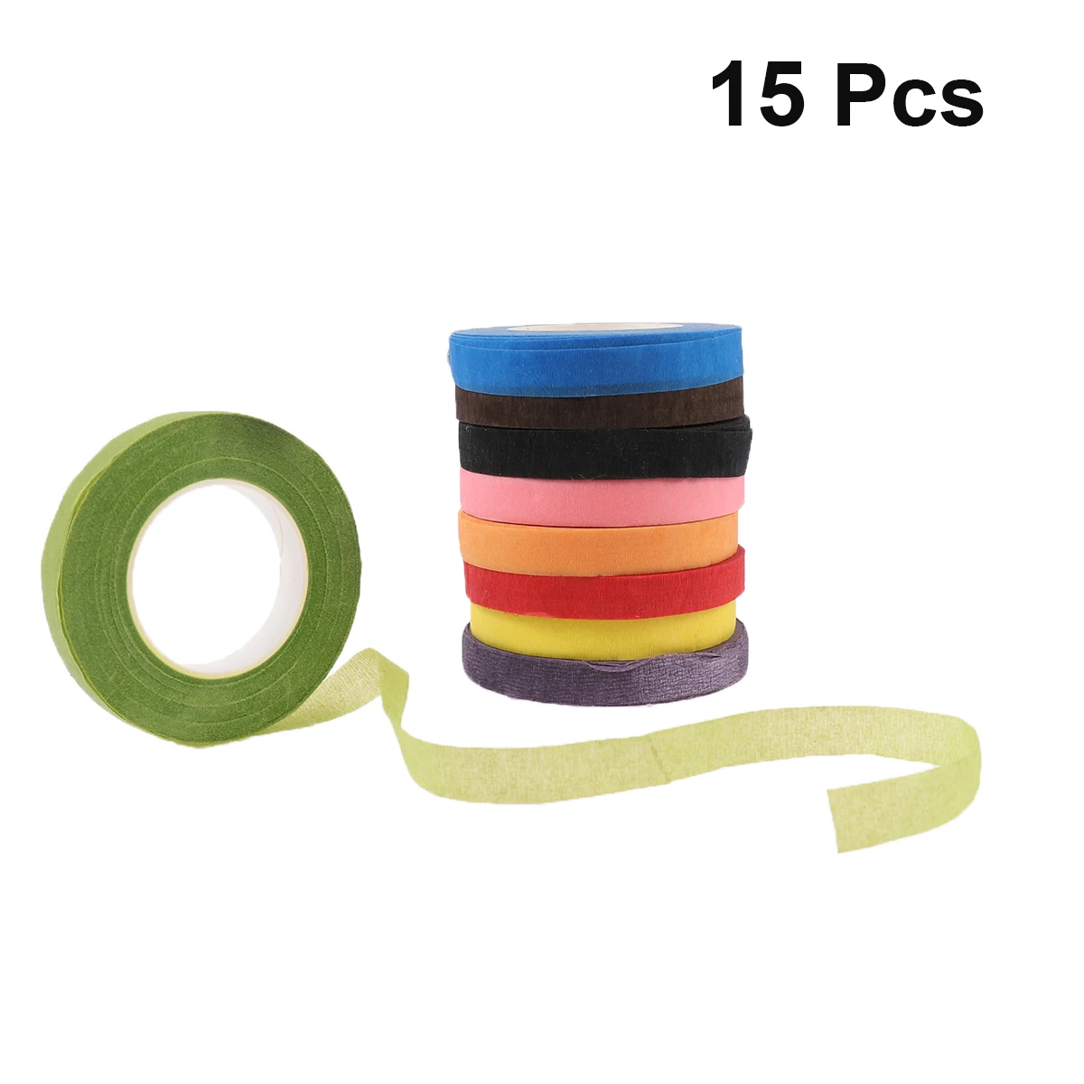 

15 Rolls Colorful Floral Tape Green Baby Fluorescent Stem Wrap Craft DIY Flower Arrangement Gift Wrapping Scrapbooking Creative