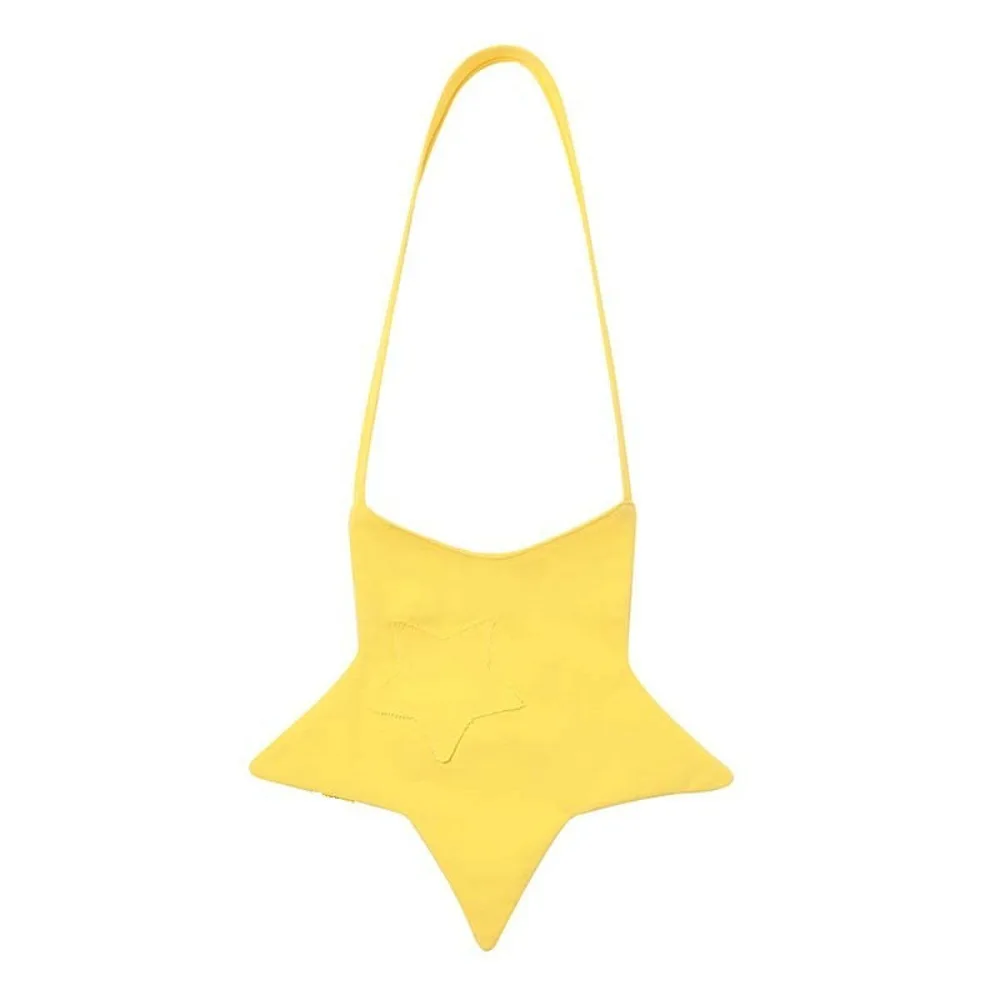 

Cute Wishing Star Canvas Bag Creative Lightweight Star Shape Shoulder Bag with Little Pocket Large Capacity